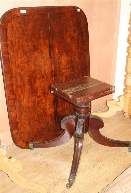 A Regency ebony strung mahogany tilt top breakfast table, L.136cm W.104cm H.72cm